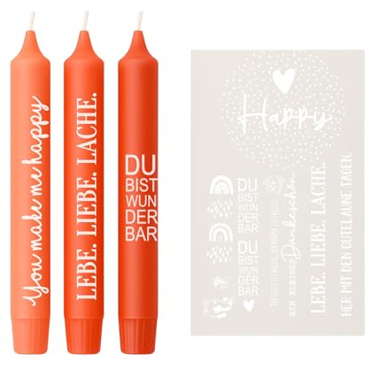 Weiße Kerzenfolie DIN A4 – Lebe Liebe Lache Sprüche – Tattoofolie für Kerzen und Keramik – DIY Geschenk Geburtstag Abschied Weihnachten
