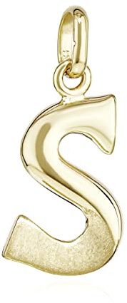 NKlaus Kettenanhänger Buchstabe aus 333 Gelbgold, 8 Karat, 14x10mm, 1 Stück | Teilmatt; ca. 0,6g