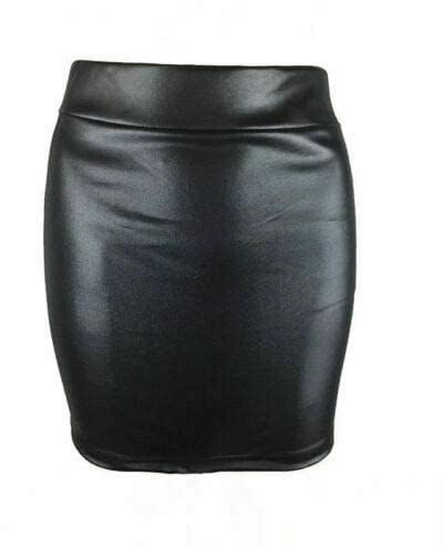 Prime fashions Womens Sexy PU Mini Skirt Faux Leather - Office Wear, PartyClub Wear (as8, Numeric, Numeric_10, Regular, Regular) Black