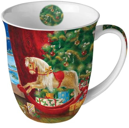 Tasse en Porcelaine Fine - Cheval à bascule en bois