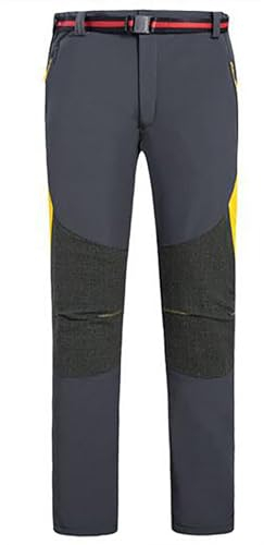 Herren Skihose Fleece Gefüttert Winter Softshell Hose Herren Wasserdicht Winddicht Isoliert Wanderhose