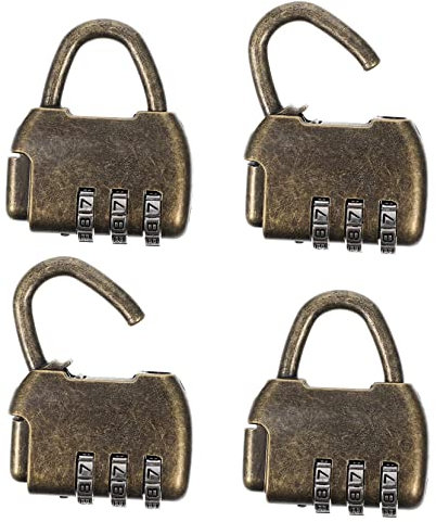 jojofuny 4 Stück Retro-schloss Für Zu Hause Codiertes Vorhängeschloss Archaisieren Kleines Vorhängeschloss Aus Metall Digital Mini-koffer Sperren China Zinklegierung Kabinett