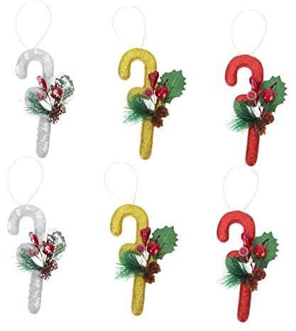 Garneck 30 STK Weihnachtsdekoration Herz-Anhänger Christbaumschmuck büro Dekoration Office Decoration Heimdekorationen Gehstock Weihnachtsbaum krücke Festivalschmuck Plastik