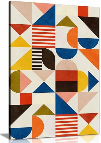 Gerahmter Kunstdruck auf Leinwand, Bauhaus-Motiv, für Wände, Schlafzimmer, Wohnzimmer und Badezimmer, 76 x 51 cm