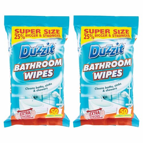 JMS we create smile (Set of 2) All Purpose Extra Large Bathroom Cleaning Wipes - Disinfecting Antimicrobial Wipes for Bathroom Toilets Surfaces For Home, Office, Travel (Bathroom Wipes- 100)