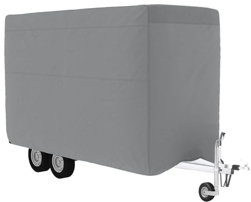 vidaXL Housse de remorque chevaux gris 396x178x250 cm tissu non tissé, housse de protection pour remorques à chevaux, bâche de remorque pour chevaux, housse de remorque équestre