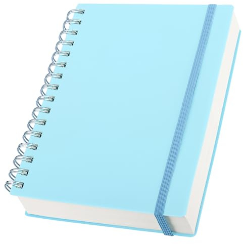 Yarotm Notizbuch A5 Liniert - Notebook Spiralbindung 14x21cm - 100GSM Notizbuch Liniert 14x21cm - Notizheft A5 Spiralblock 150 Blatt/300 Seiten - Hellblau Notizblock A5 Tagebuch