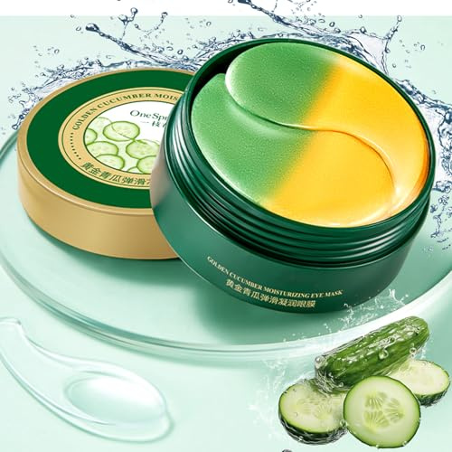 60 st ögonkuddar, ögonkuddar aginst mörka cirklar och ögonpåse, gyllene Cucumber-ögonkuddar, fuktgivande under ögonen, gelmask för puffy ögon, minska rynkor