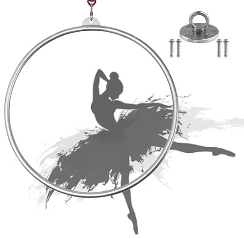 FFYUTING Aerial Lyra Hoop, 85 cm Edelstahl Single Point Aerial Hoop, Circus Fitness Aerial Hoop, 2,5 cm Rohrdurchmesser, für Yoga Akrobatik Gymnastik