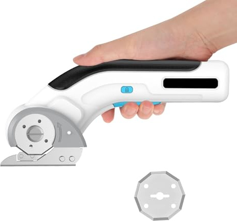 Kabellose elektrische Schere mit 2 Klingen,Lower Noise Wiederaufladbare leistungsstarke Carbon Cutter,Handheld tragbare elektrische Box Cutter mit Sicherheitsschloss