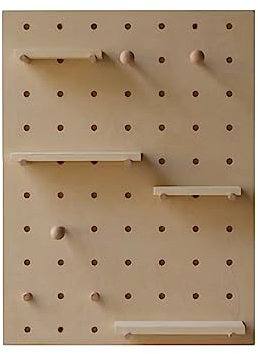 Panneau perforé en Bois pour Salle de Bain, Panneau Suspendu en Bois, Ensemble de Panneaux perforés muraux, Rangement de Bureau, Support de Panneau perforé Multifonctionnel, Organisateur Mur