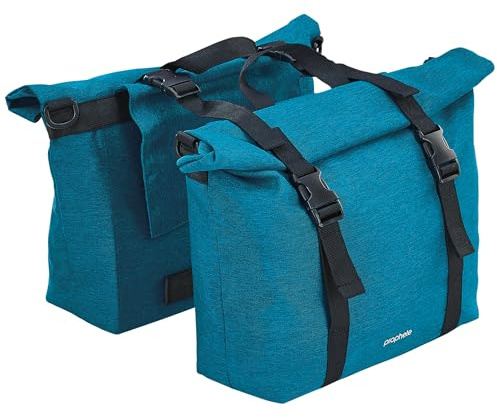 Dubbelpackväska för bagagehållare, 2 x 10 liter, vattenavvisande, grönblå, 29,5 x 26 cm