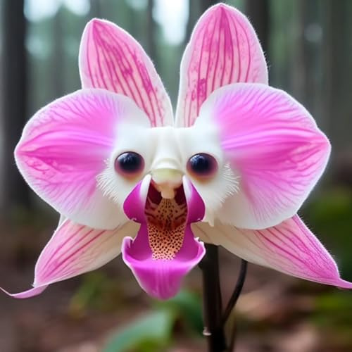 Graines d'Orchidée Chat - 100 Graines d'Orchidée, Fleurs Vivaces à Planter | Graines de Fleurs pour Intérieur et Extérieur (H)