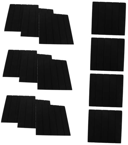 Gadpiparty 12pcs Self Adhesive Acoustic Absorption Panels Vertical Stripe Soundproofing Tiles for Office Home Theater Studio Noise Reduction Polyethylene Wall Panels