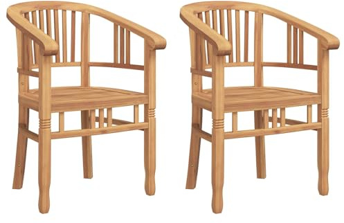 vidaXL Stuhl 2 STK. Braun Massivholz Teak
