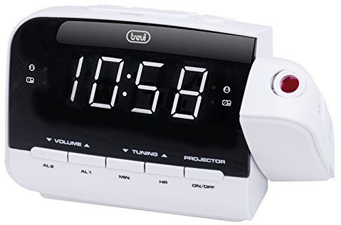 Trevi RC 858 PJ Radio-réveil projecteur, Blanc, 15.3 x 6 x 9.8 cm