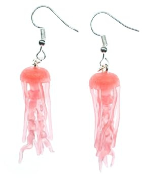 Miniblings Quallen rosa Medusa Ohrringe versilbert | In Berlin von Hand montierter Ohrschmuck, mit Tauchen und Sommer
