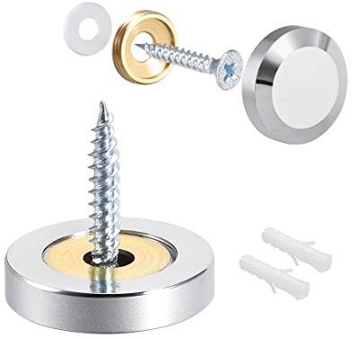 uxcell Mirror Screws Decorative Cap Cover Nails Polished Stainless Steel 25mm 8pcs