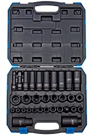 Draper 83098 409/32/MM 3/8 and 1/2 Sq. Dr. Impact Socket Set (32 Piece)
