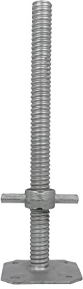GeZu Impex Gerüstspindel Galvanisch Verzinkt 500 mm Ø 33,7 mm Spindelfuß Gerüstfüße Gewindefußplatte
