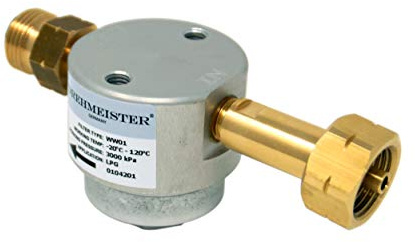Drehmeister Gasfilter Smart Filter für Gasflaschen W21,8 x 1/14 LH (lange Version) - Flaschenfilter (LPG, CNG, Propan, Butan) für Caravan, Camper, Wohnwagen, Grill, Gasküche oder Gabelstapler