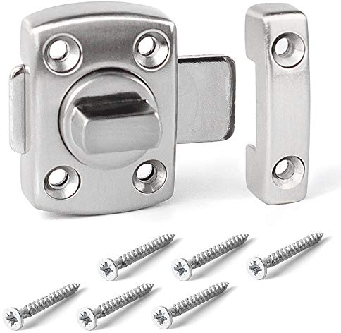 DELSEN Türriegel Diebstahlsicherung Latch Badezimmer Latch Edelstahl Tür Zusatzschloss Innentür Riegelschloss für Meisten Arten Türen