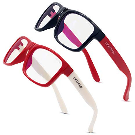 Blue Light Blocking Glasses for Kids 2 pack Girls Boys Age 5-13 UV400 Protection Computer Gaming Glasses
