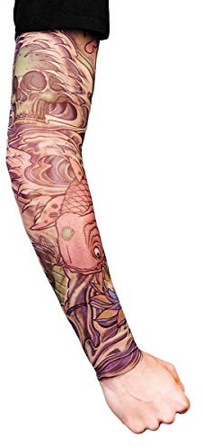 Maskworld Koi - Tattoo Ärmel zum Überziehen - Armgröße: L - Kostüm-Zubehör für Halloween, Karneval & Motto-Party
