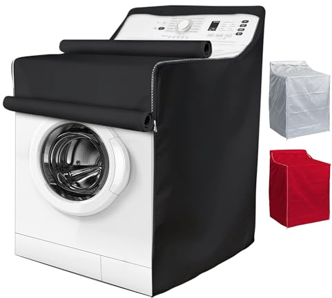 BlueStars Washing Machine Cover For Top-load and Front-load Washer/Dryer - Premium Outdoor Protection For Most Washer Dryer Cover - W29”x D28”x H43” (Black)