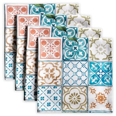 Maison d'Hermine Lot de 4 Serviettes de Table 100% Coton, carrées, réutilisables et lavables, pour Un Usage Quotidien, dîner, Mariage, Cadeau Saint Cadeaux fête des mères (45 cm x 45 cm)