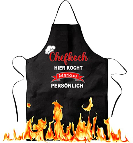 Lustig bedruckte personalisierte Schürze |Chefkoch PERSÖNLICH |Grill, BBQ | Küchenchef, Koch | Kochschürze, Latzschürze, Küchenschürze Grillschürze, Partyschürze | Geschnek, Geburtstag, Schurz