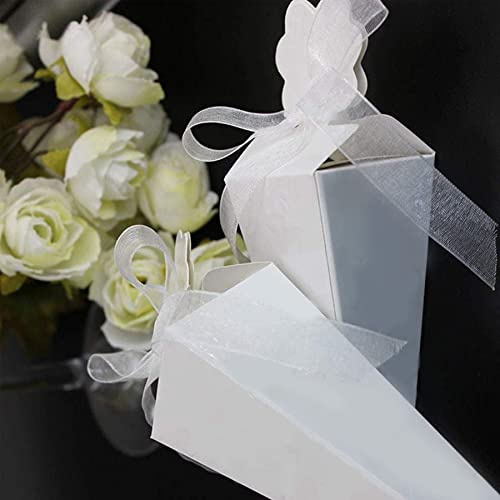 Kegel für Hochzeit Konfetti Reis Dreieckkegel Schachtel Weiß Accessoires Hochzeit Taufe Fest Papier Kegel Konus Deko Weiß (50 stk.)