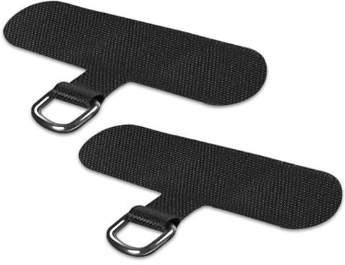 TACOMEGE Phone Tether Tab for iPhone, Cell Phone Lanyard Patch, Phone Strap Replacement Part for All Full Phone Cases (Black)