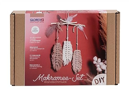 Glorex 5100901 - Kit de manualidades de macramé para crear tus propias joyas de pared