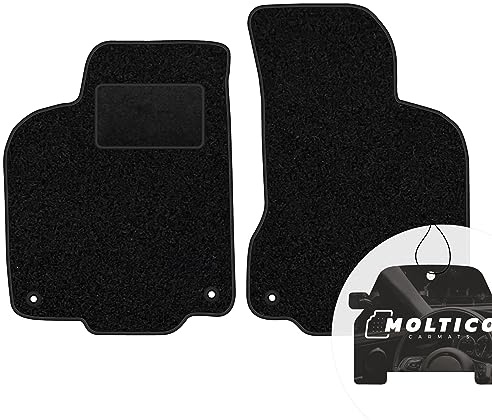 moto-MOLTICO Vorne Fußmatten Auto Velours Autoteppiche | Schwarz Automatten Set 2-teilig passend für VW Polo III 6N 1994-1998