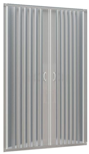 Porte de douche en niche en PVC blanc h185-140