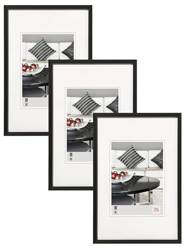 walther design Bilderrahmen schwarz 13 x 18 cm Aluminium Chair Alurahmen AJ318B (Packung mit 3)