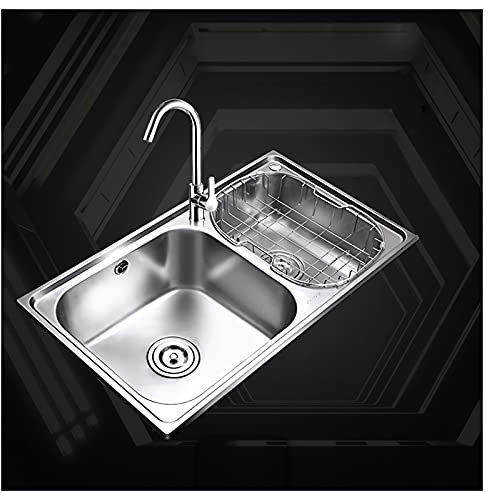 Waschbecken 33 x 17 Zoll Edelstahl-Küchenspüle, Doppelwaschbecken, vielseitige Spüle, 8 Zoll tiefe Bauernspüle mit Zubehör Kitchen Sink Waschbecken(Size:B2)