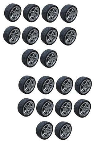 BESTonZON 20stücke Gummiräder Für Spielzeugautos Runde Gummiräder Handgemachte Zubehörteile Für Auto-bastelprojekte Geeignet Für Mädchen Und Kreative Bastelarbeiten Schwarz
