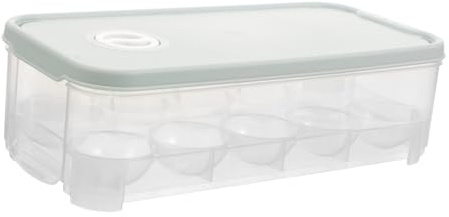 KITANDOVE Portable Blue Egg Storage Box 10 Eggs Container for Refrigerator Fridge Organizer with Lid