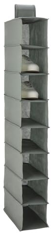Amazon Basics Schuh-Organizer zum Aufhängen mit 8 Ebenen, zur Schrankaufbewahrung, Anthrazit, 29,2 x 14 x 104,1 cm