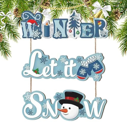 Türhänger Schneeflocke Holzschild Weihnachten Türdeko Winter Türschild Weihnachten Bauernhaus Wanddekor Haustür Weihnachten Aufhänger Urlaub Wanddekoration