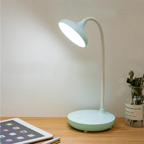 Nachttischlampe Touch Dimmbar, Tischlampe Mit Ladefunktion USB, 360° Freie Biegung Augenschutz Schreibtischlampe, Kleine Lampe Für Nachttisch Schlafzimmer Wohnzimmer Babyzimmer Büro(blue)
