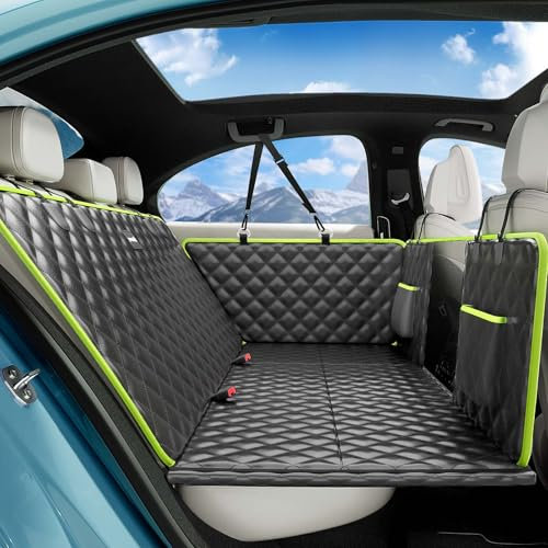 Pecute Housse Voiture Chien avec Rallonge de Siège 133 * 62 cm, 2025 Nouvelle Protection Siege Voiture, 3-en-1 Housse & Extension & Barrière,Imperméable Anti-Rayures, pour Moins de 150 kg