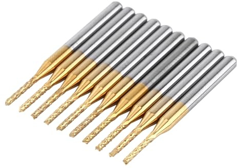 10 Stück 1,5 Mm Schneidkante Schaftfräser CNC PCB Gravur Bit Wolframbeschichtung 1/8 Schaft für Leiterplatten und Metalle