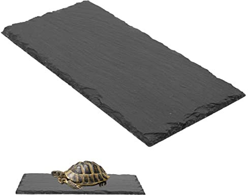 POPETPOP Assiette De Nourriture en Pierre Naturelle pour Reptiles Bassin d'alimentation Décoratif 25x12 Cm Adapté Aux Tortues Lézards Et Serpents pour Terrarium Habitat Reptile