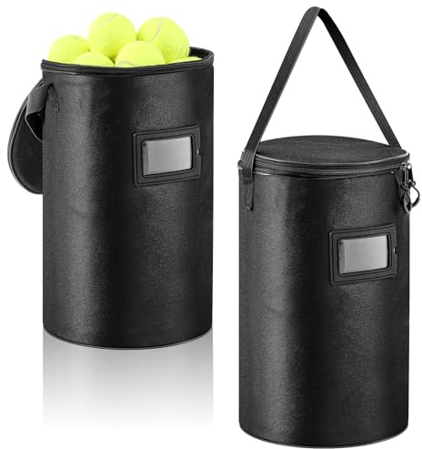 Aliceset 2 Pcs Tennis Ball Bag with Shoulder Strap 900d Polyester Baseball and Lacrosse Ball Bag Sturdy Portable Tennis Basket for Pickleball Golf Storage Training Carrying