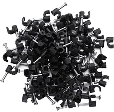 Uonlytech 100piezas Abrazaderas De Cable De Fijador De Cables Organizadores Para Oficina y Hogar Clips De Pared Autoadhesivos Para Carga De Teléfonos y Negro