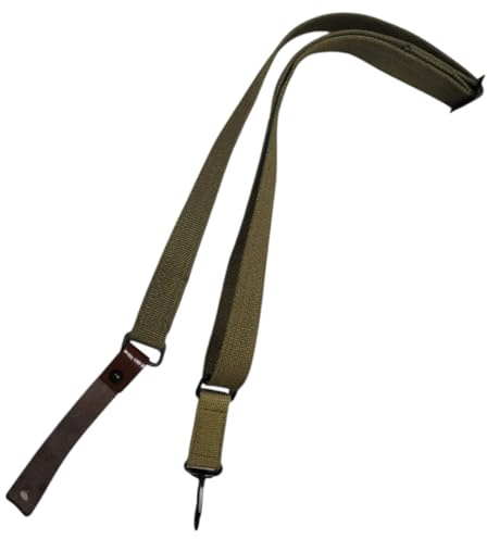 WARCRAFT EXPORTS SKS Type 56 Sling Strap Vintage Style – Adjustable 31”–56” Cotton Webbing with Leather Ends – Durable Shoulder Carry Strap