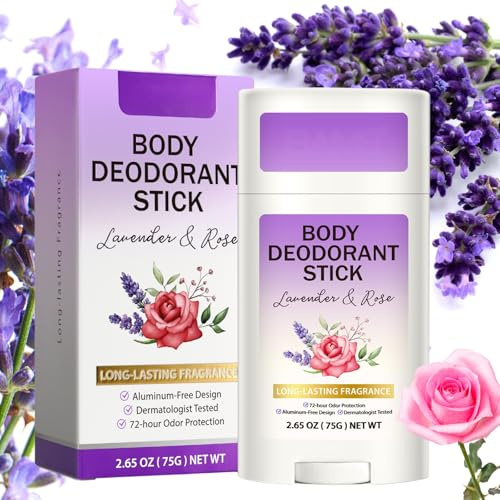 W-hole B-ody D-eodorant for Women,Mini Deodorant,Whole Body Deodorant Stick, Whole Body Deodorant Stick for Men & Women，24H Freshness, Lavender Scented Solid Perfume Antiperspirant